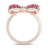 Thumbnail Image 3 of Previously Owned - Mickey Mouse & Minnie Mouse Garnet and Diamond Accent Bow Ring in 10K Rose Gold