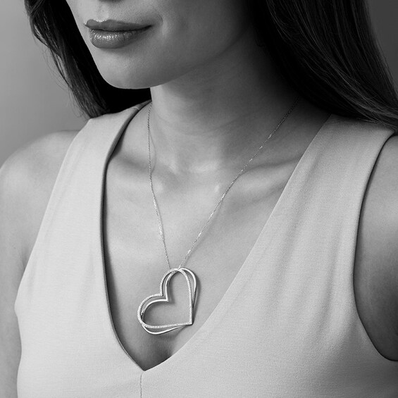 Previously Owned - The Kindred Heart from Vera Wang Love Collection 5/8 CT. T.w. Diamond Pendant in Sterling Silver