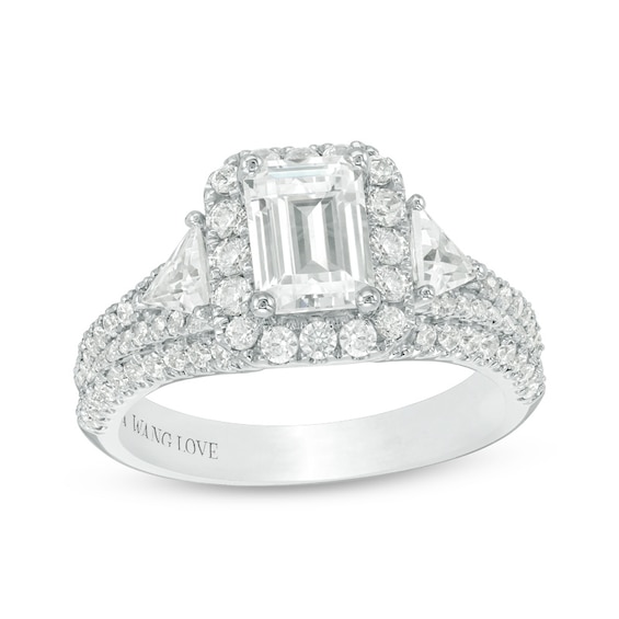 Previously Owned - Vera Wang Love Collection 2-1/4 CT. T.w. Emerald-Cut Diamond Engagement Ring in 14K White Gold