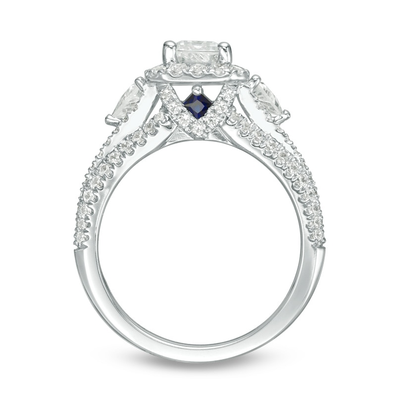Main Image 3 of Previously Owned - Vera Wang Love Collection 2-1/4 CT. T.W. Emerald-Cut Diamond Engagement Ring in 14K White Gold