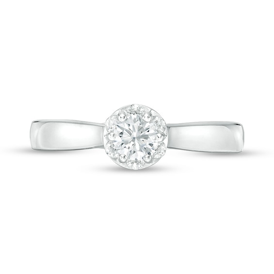 Previously Owned - 1/2 CT. T.w. Diamond Frame Engagement Ring in 14K White Gold