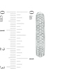 Thumbnail Image 3 of Previously Owned - 1 CT. T.W. Diamond Three Row Oval Hoop Earrings in 10K White Gold