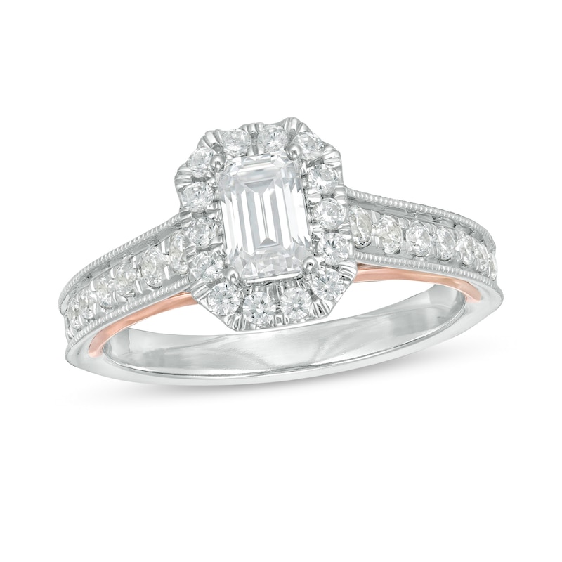 Main Image 1 of Previously Owned - Zales Private Collection 1 CT. T.W. Colourless Diamond Engagement Ring in 14K Two-Tone Gold
