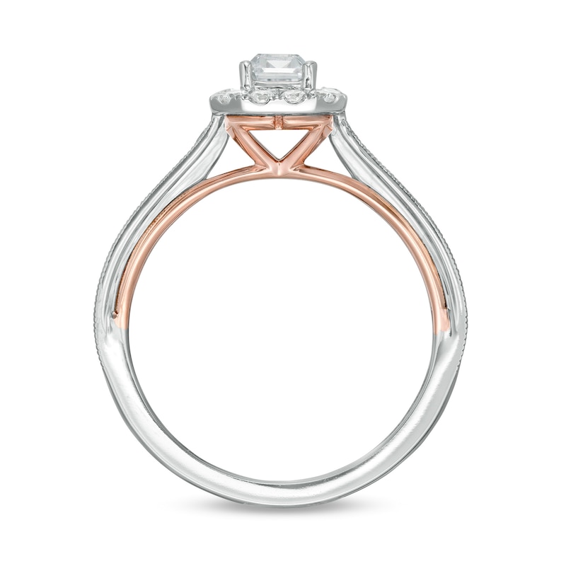 Main Image 3 of Previously Owned - Zales Private Collection 1 CT. T.W. Colourless Diamond Engagement Ring in 14K Two-Tone Gold