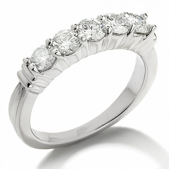 Previously Owned - 1 CT. T.w. Diamond Five Stone Band in Platinum