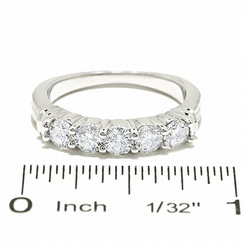 Main Image 3 of Previously Owned - 1 CT. T.W. Diamond Five Stone Band in Platinum