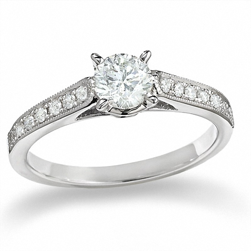 Main Image 1 of Previously Owned - 3/4 CT. T.W. Diamond Solitaire Engagement Ring in 14K White Gold