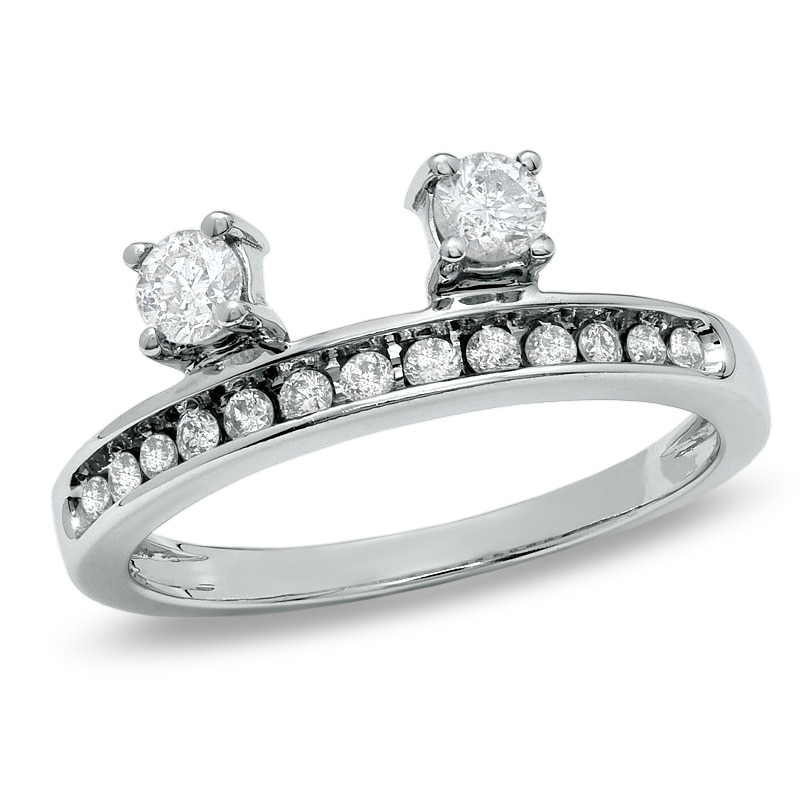 Main Image 1 of Previously Owned - 1/2 CT. T.W. Diamond Solitaire Enhancer in 14K White Gold