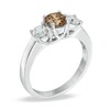 Thumbnail Image 2 of Previously Owned - 1 CT. T.W. Champagne and White Diamond Three Stone Ring in 14K White Gold (I1)