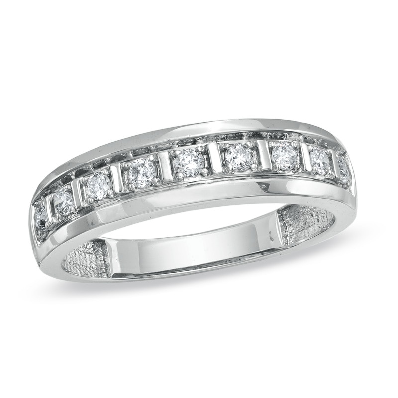 Main Image 1 of Previously Owned - 1/3 CT. T.W. Diamond Wedding Band in 10K White Gold