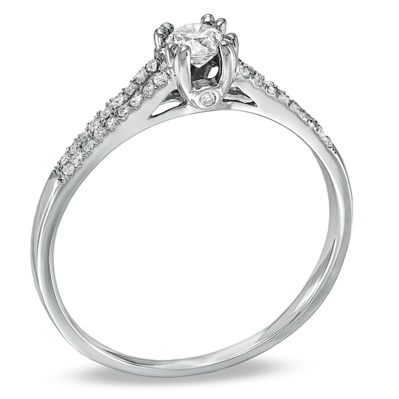 Previously Owned - 1/3 CT. T.w. Diamond Split Engagement Ring in 10K White Gold