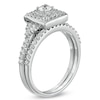 Thumbnail Image 2 of Previously Owned - 3/4 CT. T.W. Diamond Square Frame Bridal Set in 10K White Gold