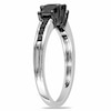 Thumbnail Image 2 of Previously Owned - 1 CT. T.W. Princess-Cut Black Diamond Three Stone Ring in 10K White Gold