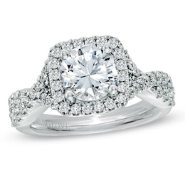 Previously Owned - Vera Wang Love Collection 2-1/5 CT. T.W. Diamond Frame Engagement Ring in 14K White Gold