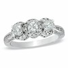 Thumbnail Image 1 of Previously Owned - 1 CT. T.W. Diamond Three Stone Frame Ring in 10K White Gold