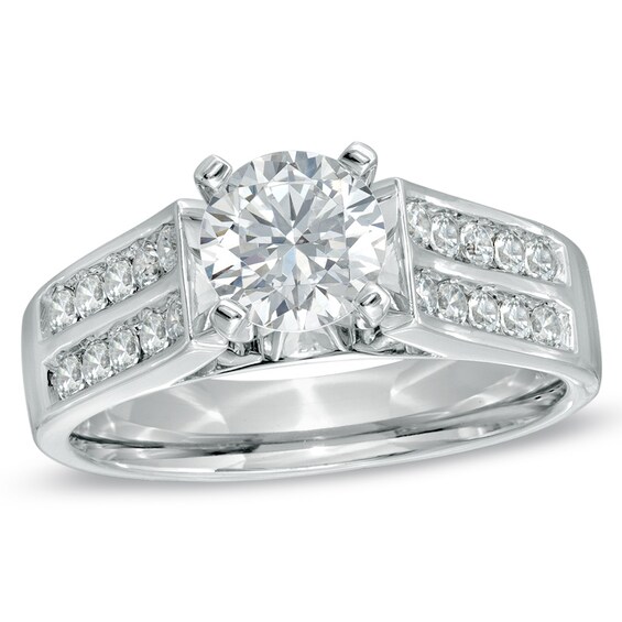 Previously Owned - 1/2 CT. T.w. Diamond Double Row Semi-Mount in 14K White Gold