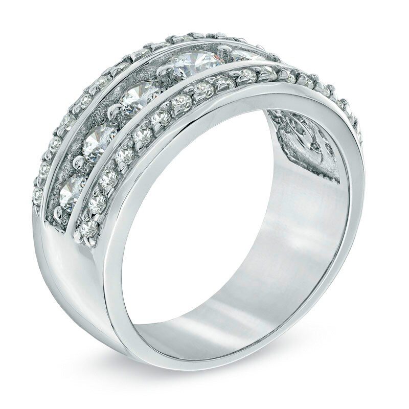 Main Image 2 of Previously Owned - 1 CT. T.W. Diamond Seven Stone Anniversary Band in 14K White Gold