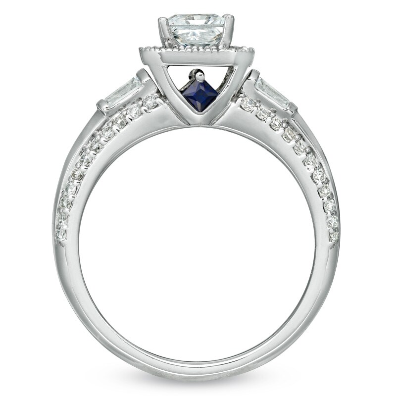 Main Image 3 of Previously Owned - Vera Wang Love Collection 1 CT. T.W. Princess-Cut Diamond Edge Engagement Ring in 14K White Gold