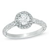 Thumbnail Image 1 of Previously Owned - Celebration 102® 7/8 CT. T.W. Diamond Cascading Frame Engagement Ring in 18K White Gold (I/SI2)