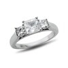 Thumbnail Image 2 of Previously Owned - 1-3/8 CT. T.W. Princess-Cut Diamond Three Stone Bridal Set in Platinum (H/SI2)