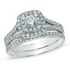 Thumbnail Image 1 of Previously Owned - Celebration Ideal 1 CT. T.W. Diamond Frame Bridal Set in 14K White Gold (I/I1)