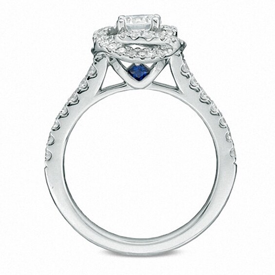 Previously Owned - Vera Wang Love Collection 1 CT. T.w. Diamond Swirl Frame Engagement Ring in 14K White Gold