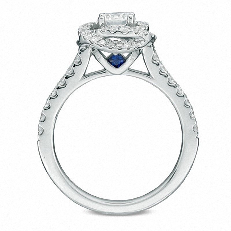 Main Image 3 of Previously Owned - Vera Wang Love Collection 1 CT. T.W. Diamond Swirl Frame Engagement Ring in 14K White Gold