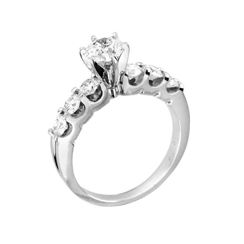 Main Image 2 of Previously Owned - 1-1/2 CT. T.W. Diamond Engagement Ring in 14K White Gold