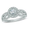 Thumbnail Image 1 of Previously Owned - Vera Wang Love Collection 7/8 CT. T.W. Diamond Frame Twist Engagement Ring in 14K White Gold