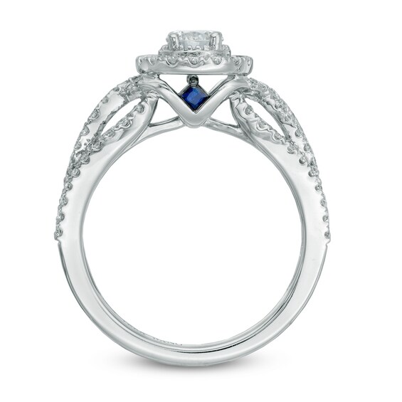 Previously Owned - Vera Wang Love Collection 7/8 CT. T.w. Diamond Frame Twist Engagement Ring in 14K White Gold