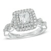 Thumbnail Image 1 of Previously Owned - Vera Wang Love Collection 1-1/4 CT. T.W. Princess-Cut Diamond Frame Engagement Ring in 14K White Gold
