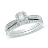 Thumbnail Image 1 of Previously Owned - 1/2 CT. T.W. Emerald-Cut Diamond Frame Bridal Set in 10K White Gold