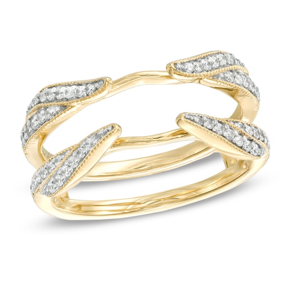 Previously Owned - 1/4 CT. T.w. Diamond Double Row Solitaire Enhancer in 14K Gold