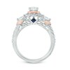 Thumbnail Image 3 of Previously Owned - Vera Wang Love Collection 1 CT. T.W. Diamond Frame Three Stone Engagement Ring in 14K Two-Tone Gold