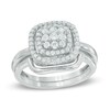 Thumbnail Image 1 of Previously Owned - 1/2 CT. T.W. Composite Diamond Double Frame Bridal Set in 10K White Gold