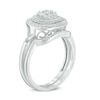 Thumbnail Image 2 of Previously Owned - 1/2 CT. T.W. Composite Diamond Double Frame Bridal Set in 10K White Gold
