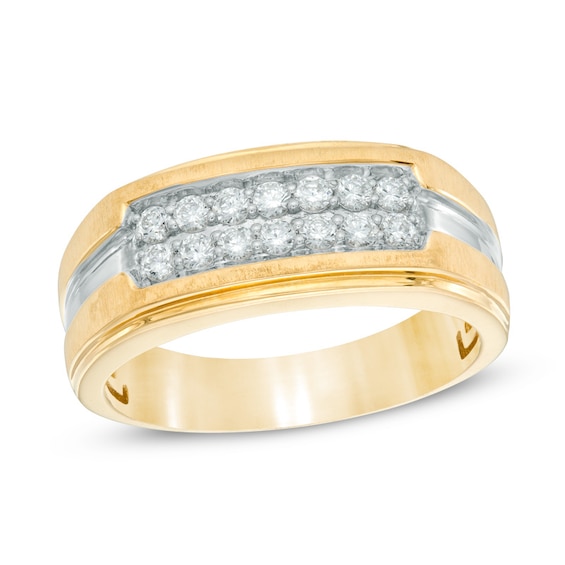 Previously Owned - 1/2 CT. T.w. Diamond Double Row Band in 10K Two-Tone Gold