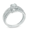 Thumbnail Image 2 of Previously Owned - 3/8 CT. T.W. Diamond Square Frame Bridal Set In 10K White Gold