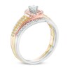 Thumbnail Image 2 of Previously Owned - 1/3 CT. T.W. Diamond Swirl Bridal Set in 10K Tri-Tone Gold