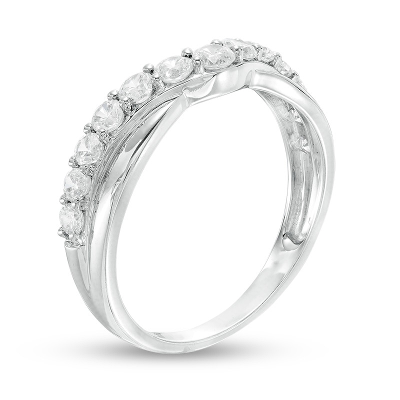 Main Image 2 of Previously Owned - 3/4 CT. T.W. Diamond Twist Contour Band in 14K White Gold