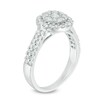 Thumbnail Image 2 of Previously Owned - 1 CT. T.W. Composite Diamond Frame Double Row Engagement Ring in 14K White Gold