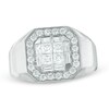 Thumbnail Image 1 of Previously Owned - 1-1/2 CT. T.W. Square-Cut Quad Diamond Double Cushion Frame Ring in 14K White Gold