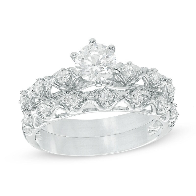 Main Image 1 of Previously Owned - 1 CT. T.W. Diamond Bridal Set in 10K White Gold