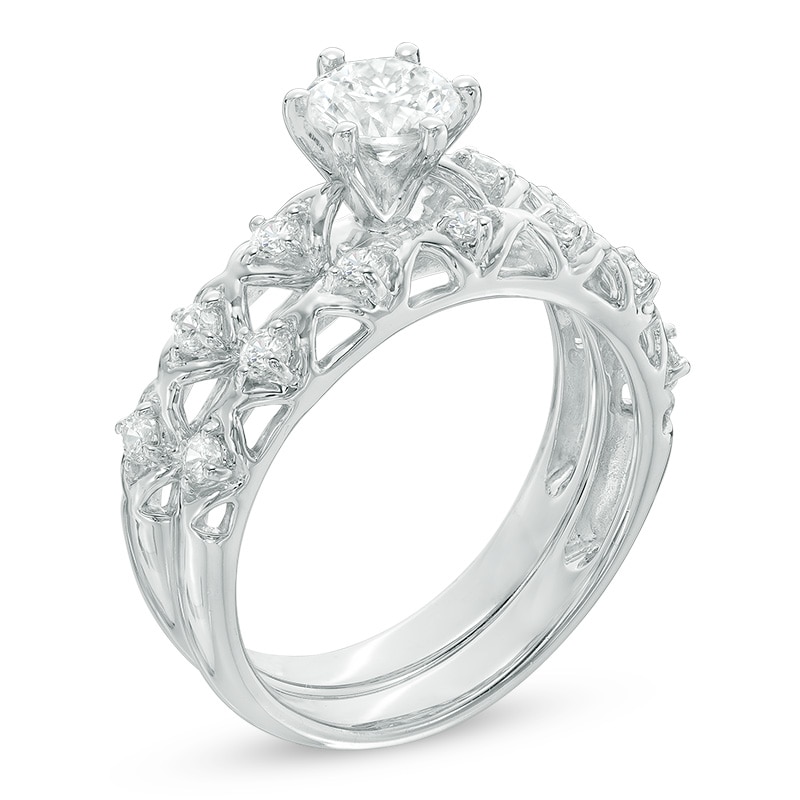 Main Image 2 of Previously Owned - 1 CT. T.W. Diamond Bridal Set in 10K White Gold