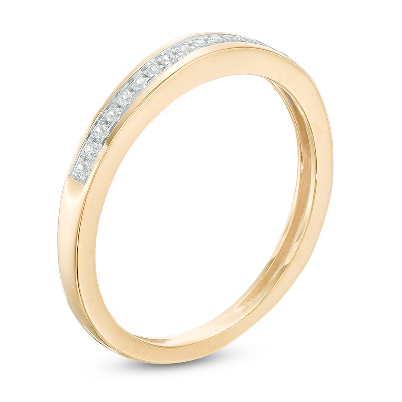 Main Image 2 of Previously Owned - 1/15 CT. T.W. Diamond Channel Anniversary Band in 10K Gold
