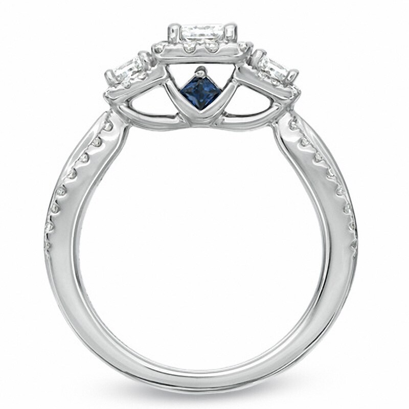 Main Image 3 of Previously Owned - Vera Wang Love Collection 1 CT. T.W. Three Stone Engagement Ring in 14K White Gold