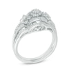 Thumbnail Image 2 of Previously Owned - 1/3 CT. T.W. Composite Diamond Double Flower Bridal Set in 10K White Gold