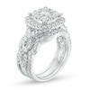 Thumbnail Image 1 of Previously Owned - 2 CT. T.W. Diamond Cushion Frame Three Piece Bridal Set in 14K White Gold