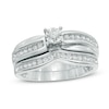 Thumbnail Image 1 of Previously Owned - 1/4 CT. T.W. Diamond Chevron Bridal Set in Sterling Silver