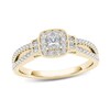 Thumbnail Image 1 of Previously Owned - 1/2 CT. T.W. Princess-Cut Diamond Frame Collared Vintage-Style Engagement Ring in 14K Gold
